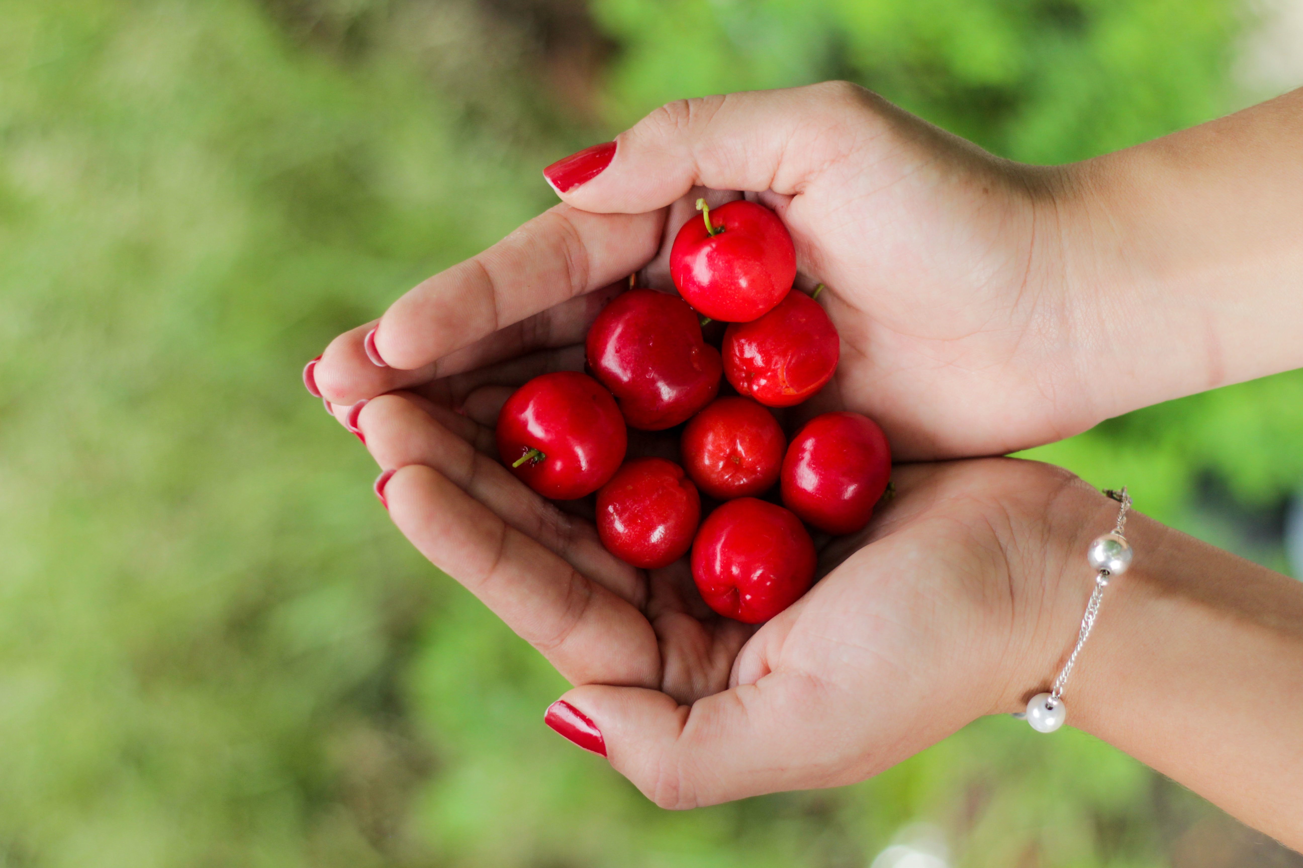 A handful of cherries