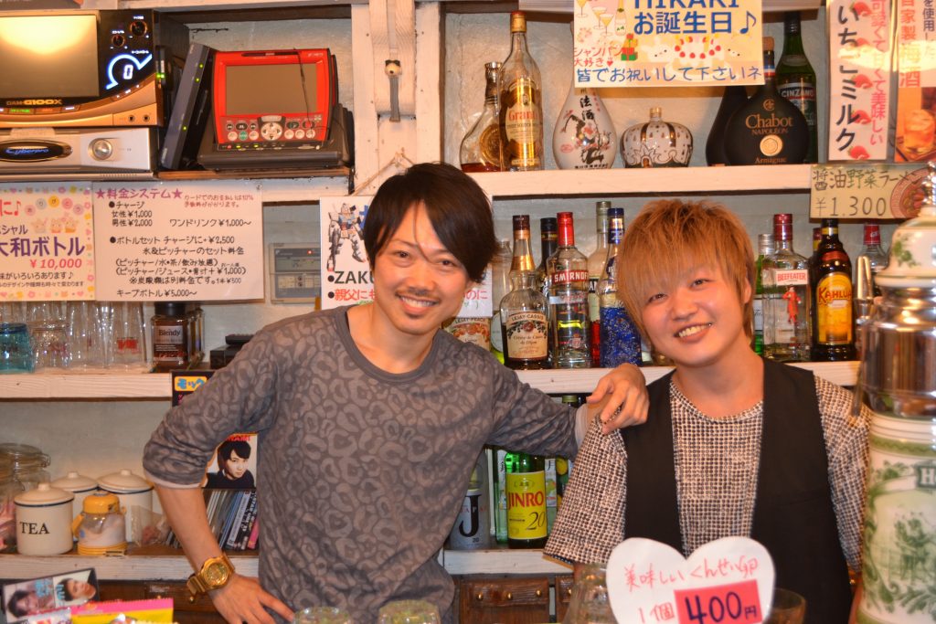 Mama Yamato (on the left) and one of his bartenders at New Marylin. 