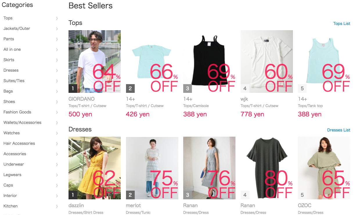 Fashion online from more than 500 top brands