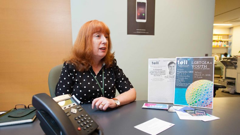 TELL Lifeline director Vickie Skorji at the Tell offices.