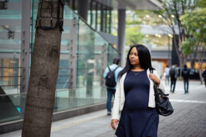 Pregnant woman walking