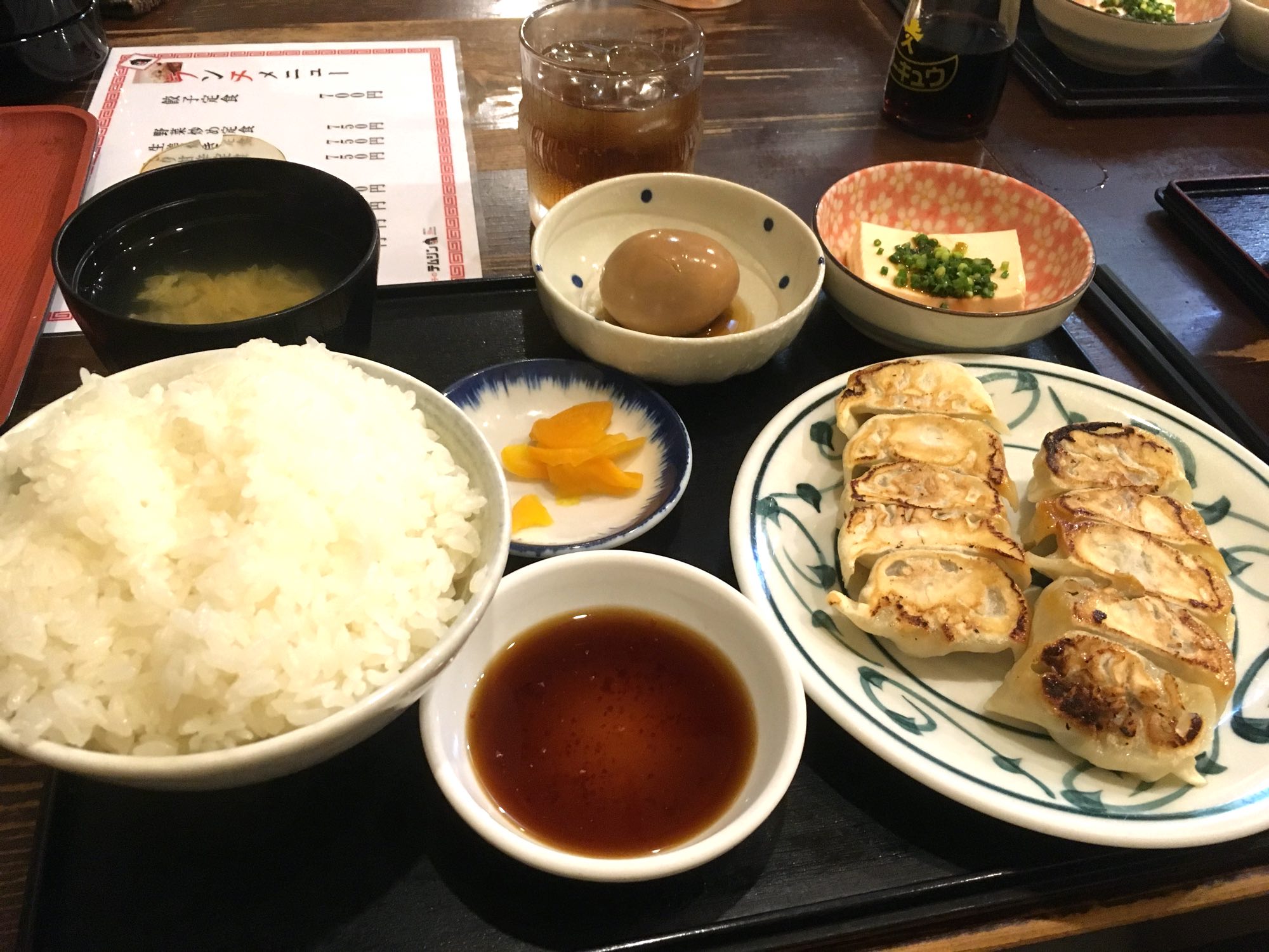 Gyoza meal at Temujin in Fukuoka