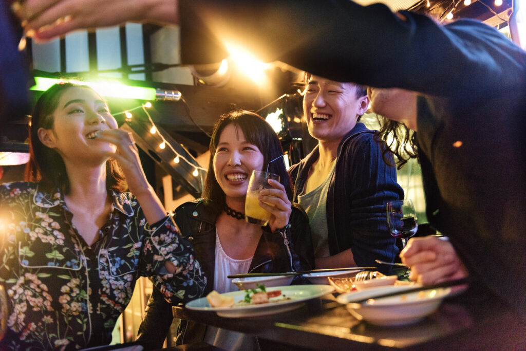 Friends in a Pub in Japan