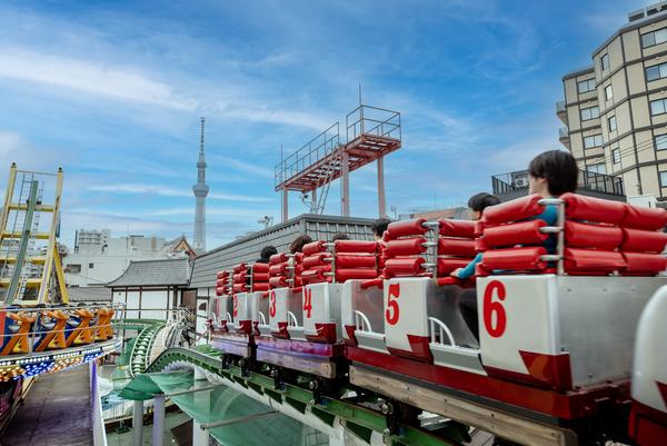 Rollercoaster at Asakusa Hanayashiki Amusement Park